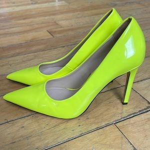 Zara Patent Neon Yellow Heel
